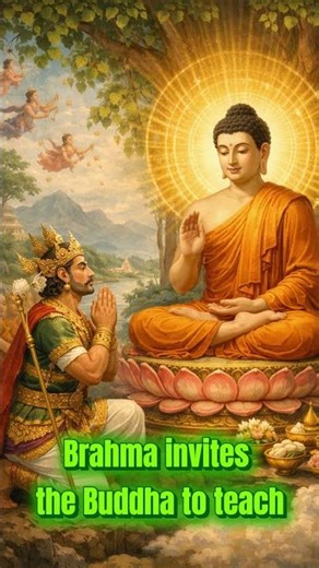 Brahma invites the Buddha to teach
