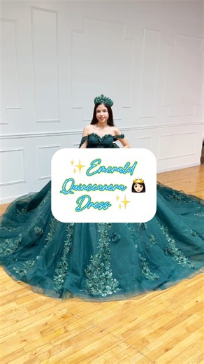 ✨Emerald ✨green quinceanera dress 👸🏻would you wear this color for your quince?✨👑 Gautier - Formal Dresses#quinceanera #misquince#quincedress | Gautier - Formal Dresses