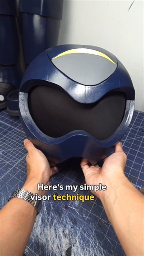 Victor on Instagram: "Simple Visor! Obviously this isn’t the shiny plastic look but rather something matte and very breathable! You could use a normal wire mesh but the food domes are cool because they naturally have that double curvature going on. Here’s my Tom helmet! - - - - #cosplay #toonami #foamsmith"