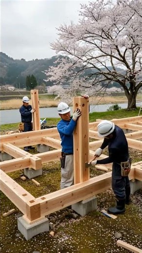 5 Workers Built a Beautiful Japanese River House 🇯🇵