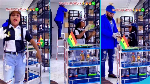 Agradaa's daughter Rihanna joyfully sings Blacko's song while feeding birds