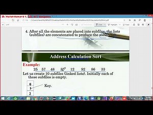 DSA Class 74 Address Calculation Sort 2020 12 17