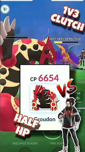 Half HP Primal Groudon's INSANE 1v3 Clutch vs Arlo 😱🔥 #pokemon #pokemongo #shorts #groudon