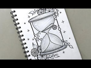 How to draw an hour glass | sand clock drawing | floral art