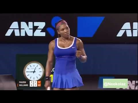 Serena Williams Hits 4 Aces In A Row - Australian Open 2012