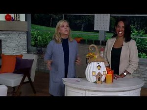 Hay Harvest 18" Lit Decorative Pumpkin House on QVC