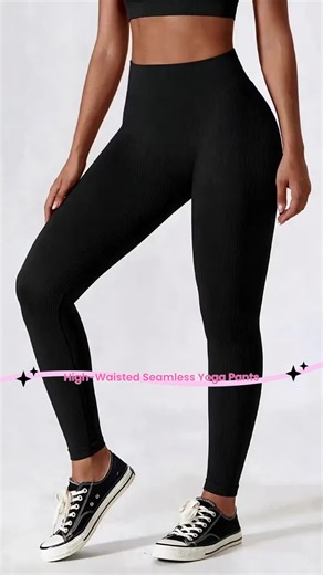 Women's High-Waisted Seamless Yoga Pants, Stretchy Casual Sportswear, Tight-Fit Plain Design, All-Season Fitness Running Bottoms #fleeceleggings #tummycontrolleggings #workoutleggings #gymwearforwomen #aerieleggings #fitnessfashion #widelegyogapants #breathableworkoutpants #sculptingleggings #athleticpants