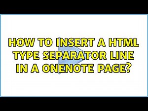 How to insert a html type separator line in a OneNote page? (7 Solutions!!)