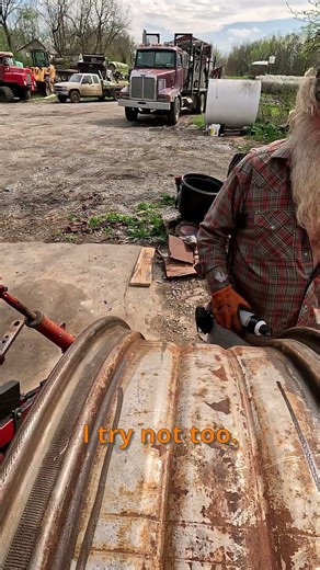 I try not too. #Haha #jokes #funny Watch us change this tractor tire. Full length vertical video