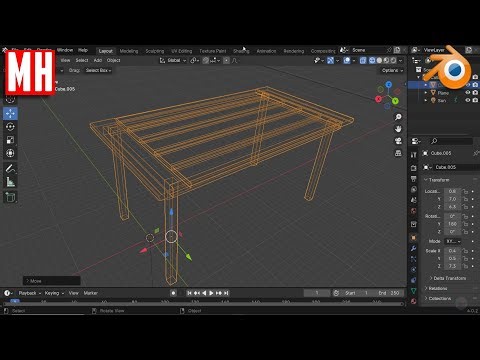 Let's model a table in Blender ( Slow pace for beginners )