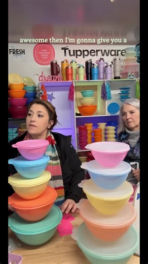 Tupperware Classic Servalier Bowls - 5 pc / 4PC Available in Multiple Colors - Dishwasher Safe, Stylish Tableware for Everyday Use Grandma Pink