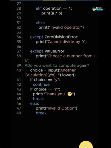 Python Calculator Level 3 #learnpython #coding #codingjourney #pythonessperspective