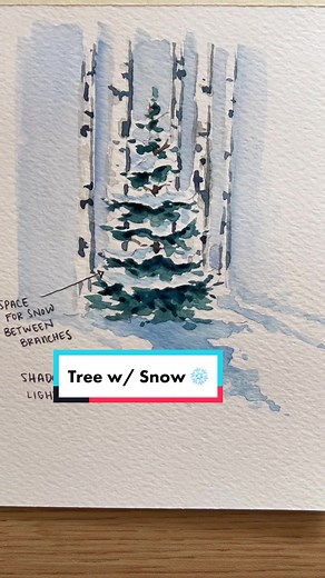 Creating a Stunning Snow-Covered Tree in Watercolor