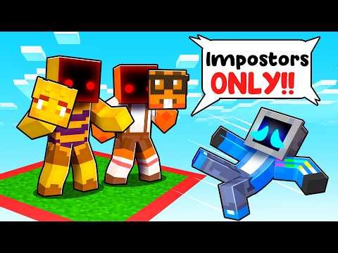 Locked on ONE CHUNK with IMPOSTORS in Minecraft!