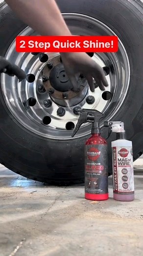 Pair @renegadeproductsusa Mag & Wire Acid Wheel Cleaner and their EZ Red Sprayable Metal Polish for a quick two-step metal polishing process that allows you to achieve a great near-mirror finish with minimal effort. #trucking #trucker #detailer #detailing #chrome #polish #metalpolish #renegadeproducts #renegadeproductsusa @whitediamond24v | Gear Jammer Magazine - Working Show Trucks USA-calendars,etc.