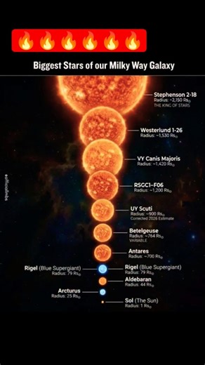 Biggest Stars in the Milky Way galaxy ✨ #stars #universe #astrophysics #shorts