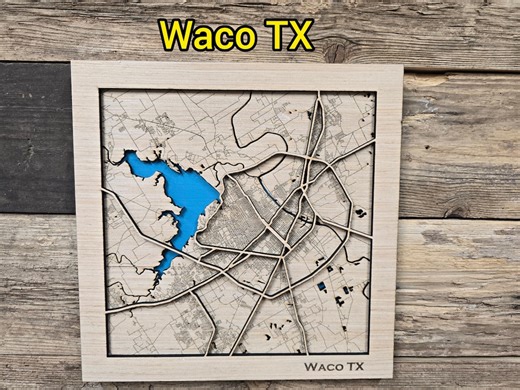 Waco Texas Layered Map SVG Laser Cutting File (digital Download) - Etsy UK
