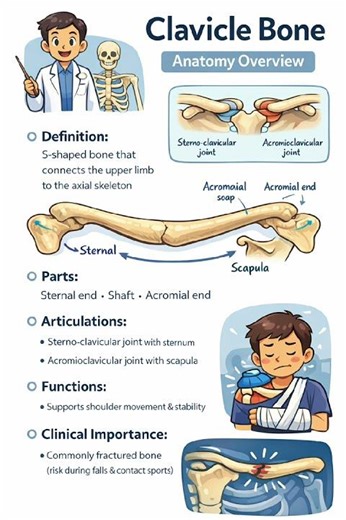 Clavicle Bone – Quick Anatomy Notes #bpth #physiotherapist #physiotherapy