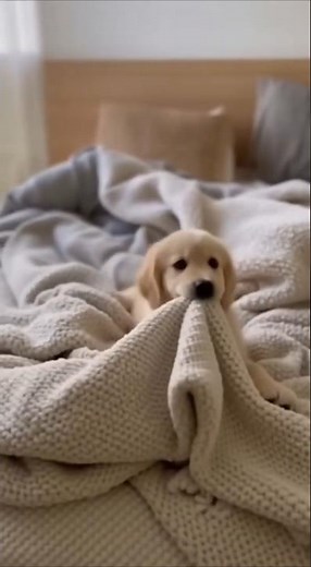 Max VS The Blanket Mountain 😭⚡💛 (Cutest Chaos Ever) #puppy #goldenretreiver #dog