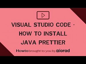 Visual Studio Code - How to install java prettier