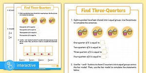 Interactive PDF: White Rose Maths Supporting Year 2: Spring Block 4: Fractions: Find Three-Quarters