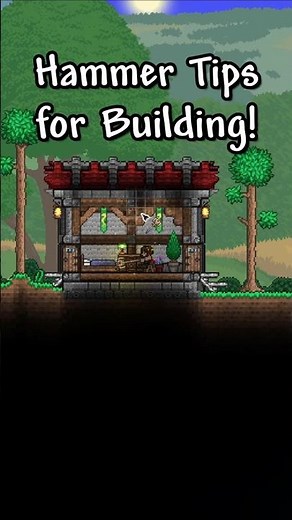 Hammer usage tips for YOUR Builds! #terraria #shorts