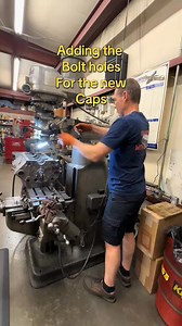 Drilling the new bolt holes for the new main caps in the 400 small block Chevy, which will be conver | KAutosUk Mechanic