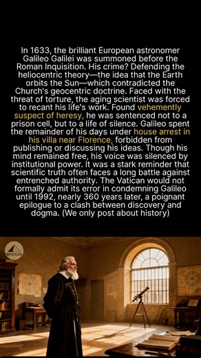 Silenced for heresy, Galileos secret work redefined science. #history #discovery #historyfacts #knowledgeispower | Revealed