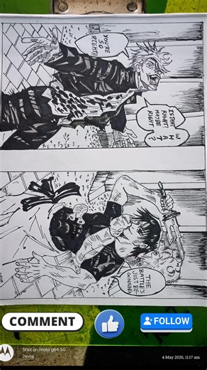 Jujutsu Kaisen Gojo vs Toji Manga Panel Sketch tutorial #shorts #art #jujutsukaisen #jjkfanart