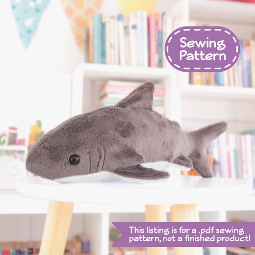 Shark Plush Sewing Pattern - PDF Digital Download - No Physical Items Sent - Etsy