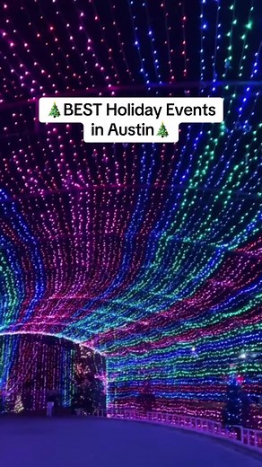 BEST Holiday Events in Austin: TRAIL OF LIGHTS RETURNS ON DEC 8TH! Austin’s favorite holiday event, The Trail of Lights is back Dec 8th-23rd at Zilker Park. The Trail transforms into a winter wonderland featuring more than 2 million lights illuminating the park, 90 lighted holiday trees, and more than 70 other holiday displays and lighted tunnels. The Ferris Wheel and Carousel are back! ✨tickets range from $0 - $8 depending on the night & includes access to the Trail of Lights, free photos with 