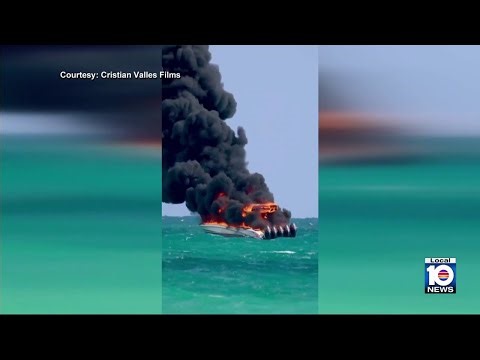 Crews rush to extinguish boat fire off Miami Beach