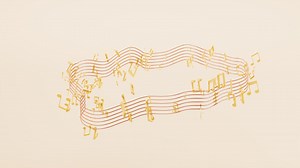 Music notes with cartoon style, 3d rendering. | Premium Stock Video Footage