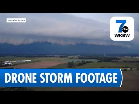 Drone Footage Captures Supercell Thunderstorm in Batavia, NY