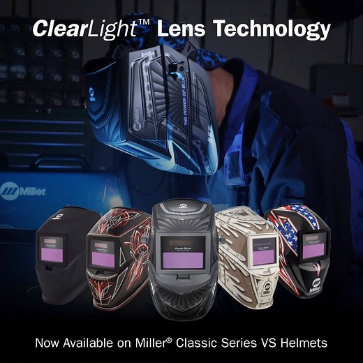 3.5K views · 77 reactions | Experience a crisp, clear view with ClearLight™ Lens Technology. Engineered to complement the colors emitted from the welding arc, ClearLight™ enhances clarity and natural color – maximizing visibility and performance. Now available on all Classic Series VS welding helmets. bit.ly/2IaA3gW | Miller Welders | Facebook
