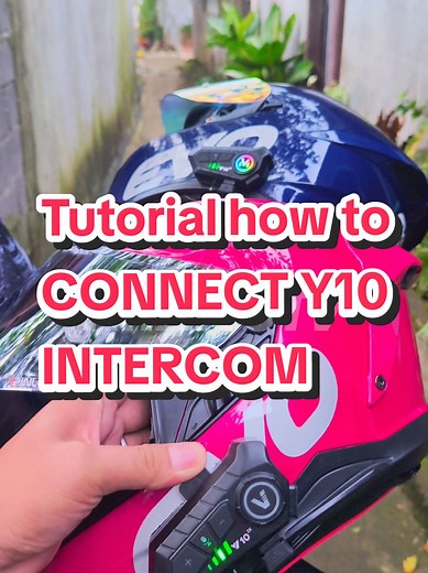 Replying to @xssszhhh Tutorial How to Connect Y10 intercom #y10 #y10intercom #intercom #hvay10 #hvay102xhelmetintercom #bluetoothintercom #helmetintercom #khawutv #tiktokfinds