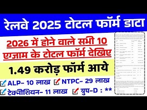 RRB All Exam 2026 Total Form Data Out | ALP, Technician, NTPC , Group D 2025 Total Form Fill Up