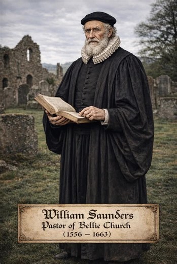 The 107-Year-Old Scottish Minister — The Story of William Saunders Chapter I — Born Before the Reformation (1556) William Saunders was born in 1556, just four years before the Scottish Reformation of 1560. At that time Scotland was still officially Roman Catholic. During his childhood everything changed as Protestant reformers led by John Knox transformed Scotland’s church forever. Chapter II — A Minister of the New Church (1586) By 1586, around the age of 30, Saunders became the minister of Bel