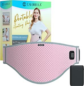 Portable Cordless Heating Pad - 3 Heat Levels with Rechargeable Battery, Wireless Heating Belt for Lower Back Pain Relief, Cramps, Menstrual Period Pain - HPB-2 Pink