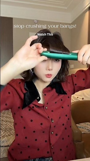 😱 Stop Styling Your Bangs Wrong! Secret to Fluffy Volume ✨ #curtainbangs #shorthair #hairhack