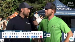 A well-deserved win (and Gatorade shower) for Champions Cup Champion, Isaac Robinson | Disc Golf Pro Tour