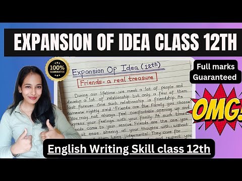 Expansion of Idea class 12 | Idea Expansion 12th 2025 |Writing Skill Class 12 | HSC English Paper
