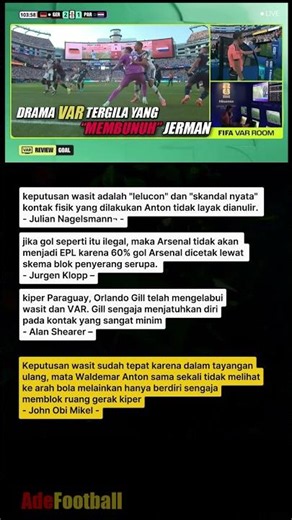 Kontroversi Terbesar Piala Dunia 2026 : VAR Gagalkan Gol Jerman