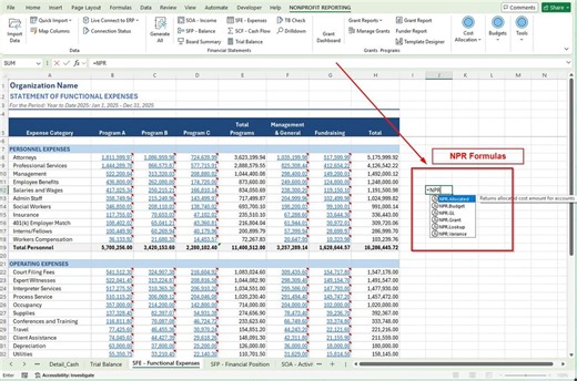 Nonprofit Financial Statement Generator: Excel Ribbon Add-in | Automated Fund Accounting, Statement of Activities, & Board-ready Reports - Etsy