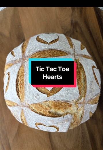 Tic Tac Toe Sourdough Scoring Design for Valentine's Day