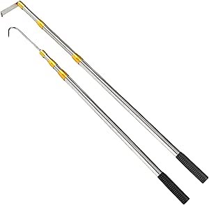 Cargo Grabber Pickup Truck Bed Cargo Retriever 6 FT Grabber Reach Tool Multi-Use Telescoping Pull Pole with 2 Hooks Heavy Duty Truck Accessories (Gold)