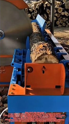 Wood Log Processing Machine | Efficient Log Feeding and Cutting System.