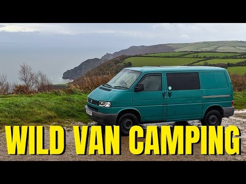 STORMY Devon Wild Camping In VW T4 Camper | UK Van Life Trip
