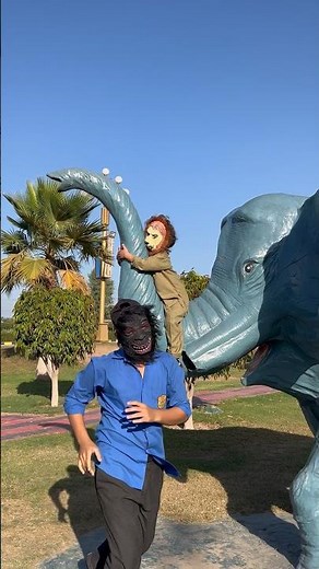 big ghost followed the little ghost. The little ghost sat on the elephant.#viralvideo