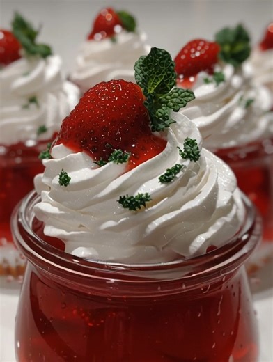 "Cherry Jello Whipped Cream Parfait with Cherries and Mint...See more" Recipe in (c.o.m.m.e.n.t ).👇 | Tasty American Home